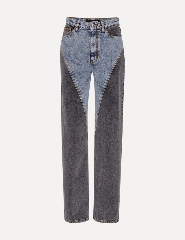 ROTATE - Straight Patchwork Jeans