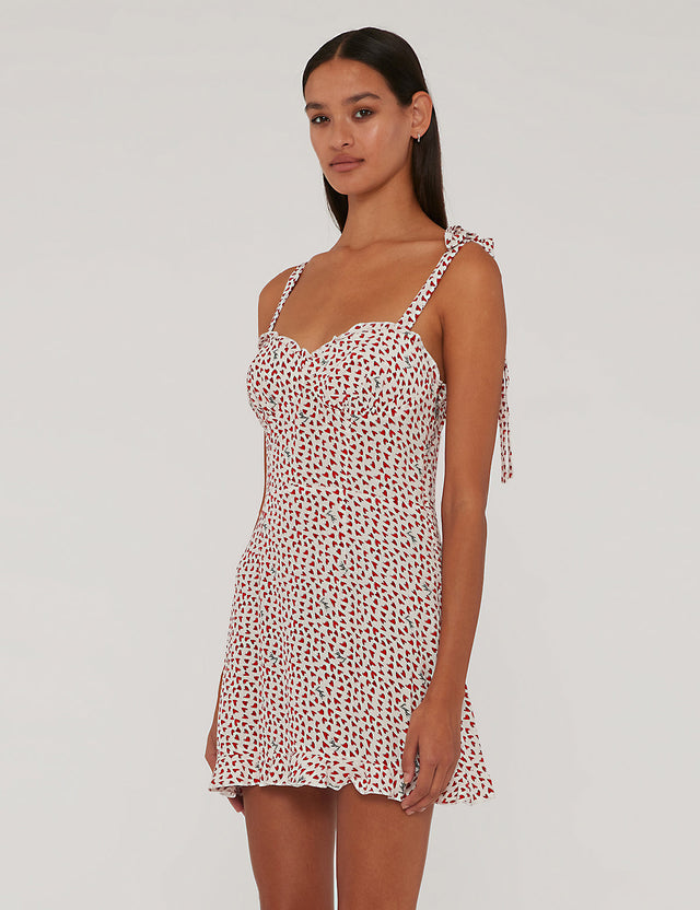 ROTATE - Printed Mini Ruffle Dress